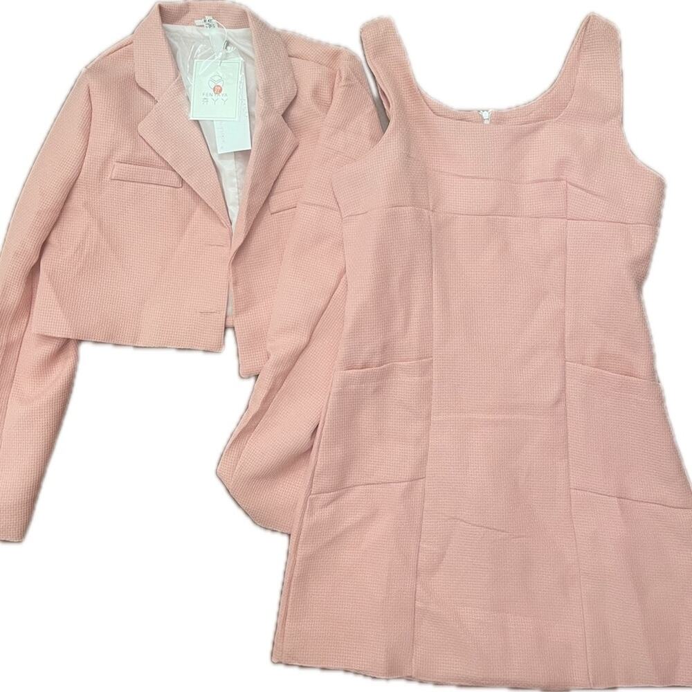 Fen Ya Ya light Pink Women's blazer Jacket dress suit size XL NWT
